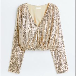 Sequined Wrapover Blouse size small
